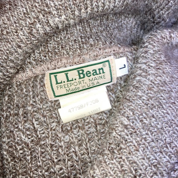 Vintage 80s LL Bean Men’s Elbow Patch Collared Wool Blend Sweater Large - Picture 9 of 10